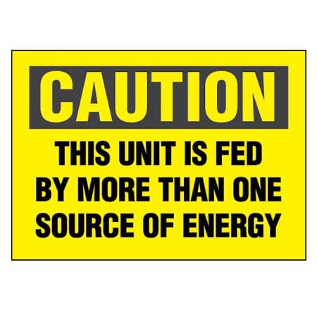 Panduit Adhsv Sign, Poly, 'Caution This.', 3.5"x5", 1, PPS0305C174A, PK 5 PPS0305C174A